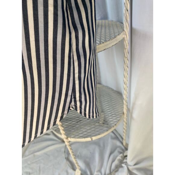Velvet Heart Shirt Button Down Blue and White Stripe Roll Tab Sleeves Tencel Lg - Picture 7 of 10